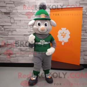 Gray Irish Flag mascot...