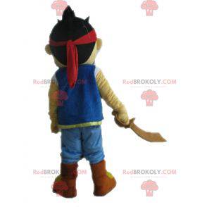 Brown Boy Maskottchen als Pirat verkleidet - Redbrokoly.com