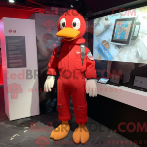 Red Geese mascot costume...
