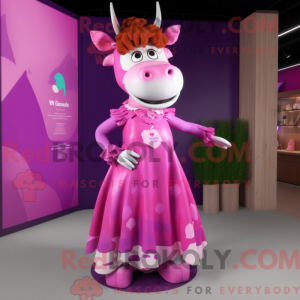 Magenta Jersey Cow mascot...