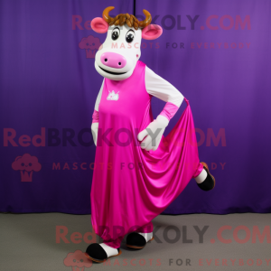 Magenta Jersey Cow maskot...