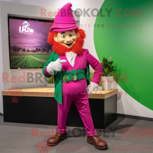 Magenta Leprechaun maskot...
