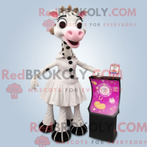 Mascotte de girafe blanche...