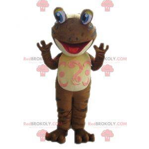 Brown frog mascot. Salamander mascot - Redbrokoly.com