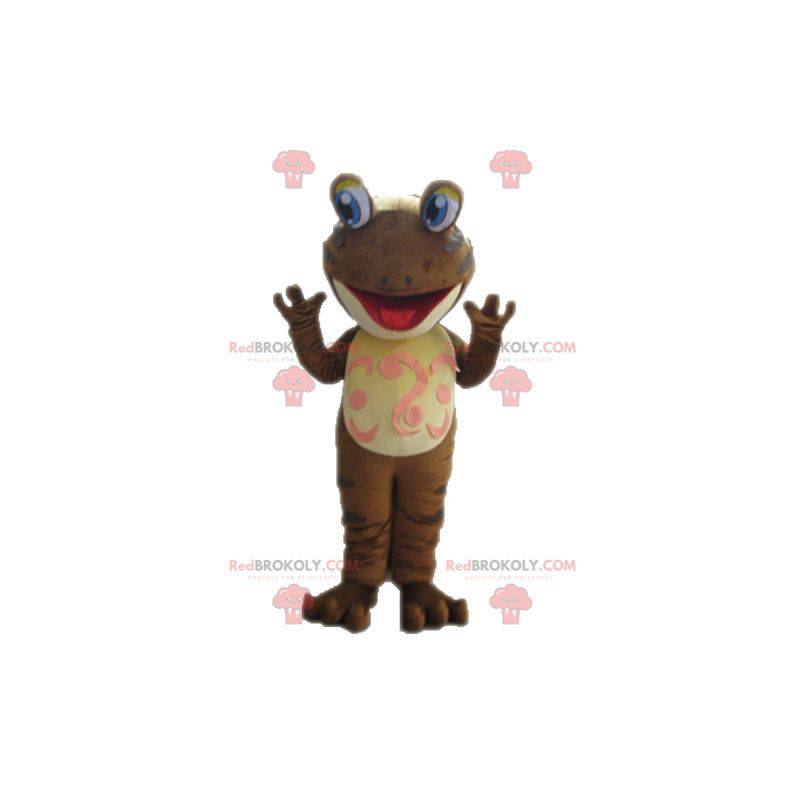 Braunes Froschmaskottchen. Salamander-Maskottchen -