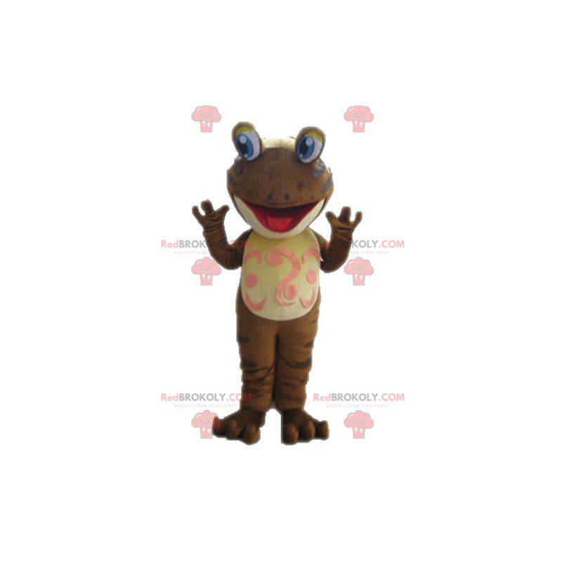 Brown frog mascot. Salamander mascot - Redbrokoly.com