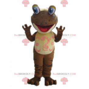 Mascotte de grenouille marron. Mascotte de salamandre -