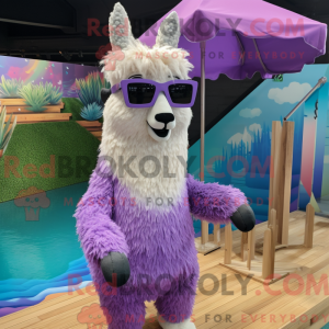 Lavendel-Lama-Maskottchen-K...