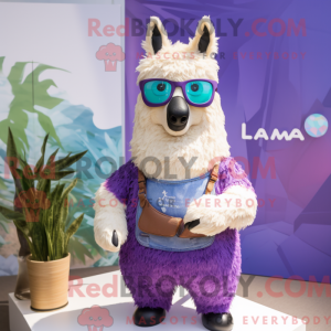 Lavendel-Lama-Maskottchen-K...