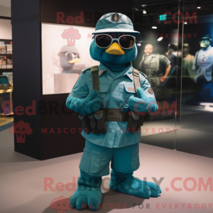 Blågrøn Soldier maskot...