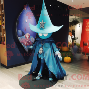 Cyan Witch S Hat mascot...