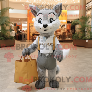 Gray Fox mascot costume...