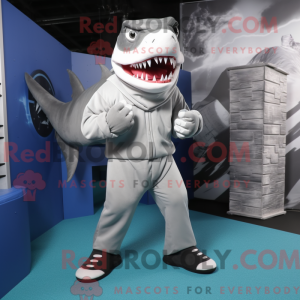 Sølv Megalodon maskot...