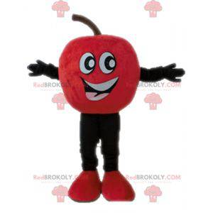 Mascotte de pomme rouge géante et souriante - Redbrokoly.com