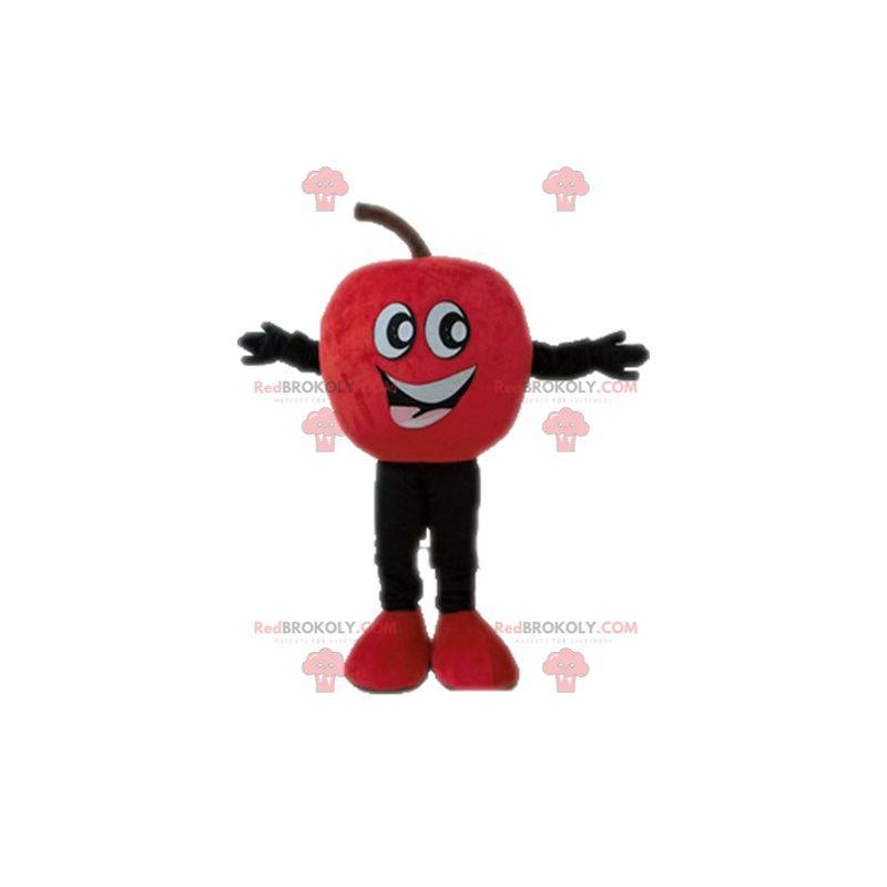 Mascota de manzana roja gigante y sonriente - Redbrokoly.com