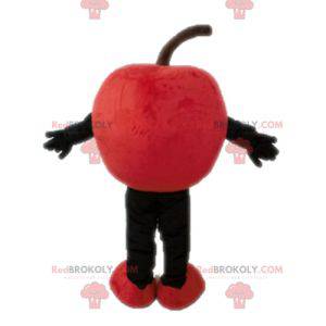 Mascotte de pomme rouge géante et souriante - Redbrokoly.com