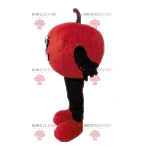 Mascota de manzana roja gigante y sonriente - Redbrokoly.com