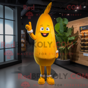 Geel Wortel mascottekostuum...