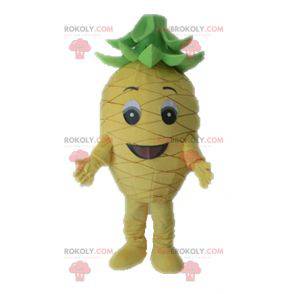 Jätte gul och grön ananasmaskot. Fruktmaskot - Redbrokoly.com