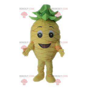 Kæmpe gul og grøn ananas maskot. Frugt maskot - Redbrokoly.com