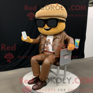 Tan Burgers mascot costume...