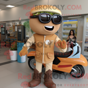 Tan Burgers mascot costume...
