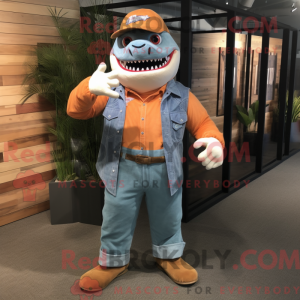 Orange Megalodon maskot...