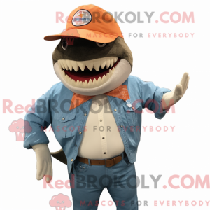 Orange Megalodon maskot...