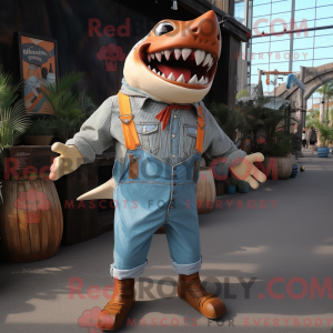 Orange Megalodon mascot...