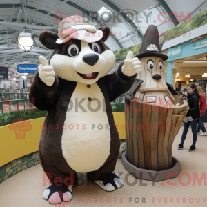 Cream Badger mascot costume...