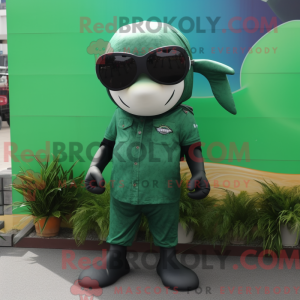 Groen orka-mascottekostuum...