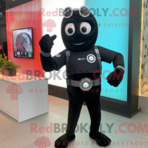 Fantasia de mascote de pizza preta com macacão e relógios de pulso - Mascotes de pulseira - REBROKO_215769 - RedBrokoly.com