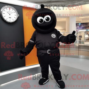 Sort Pizza maskot kostume...