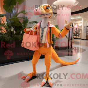 Peach Velociraptor maskot...
