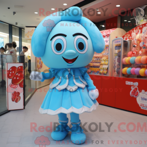 Cyan Candy maskotdraktfigur...