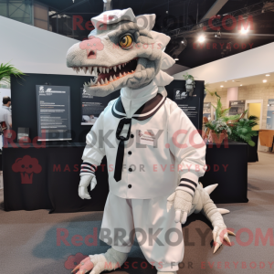 Hvid Spinosaurus maskot...