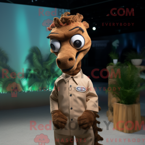 Brown Seahorse mascot...