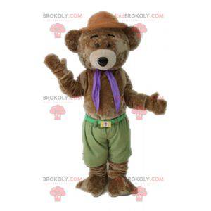 Mascote urso de pelúcia marrom fofo e macio - Redbrokoly.com