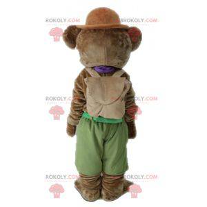 Mascotte d'ours en peluche marron doux et mignon -