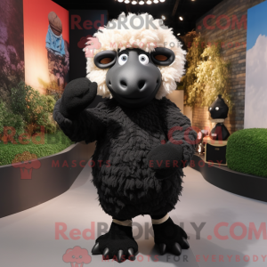 Svart Merino Sau maskot...