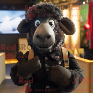 Black Merino Sheep mascot...