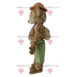 Mascotte d'ours en peluche marron doux et mignon -