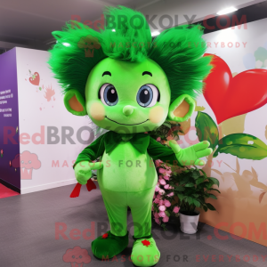 Grøn Amor maskot kostume...