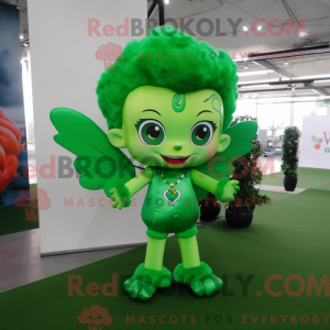 Grön Cupid-maskotdraktfigur...