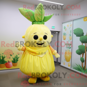 Gul majroe maskot kostume...
