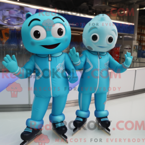 Cyan Pair Of Ice Skates...