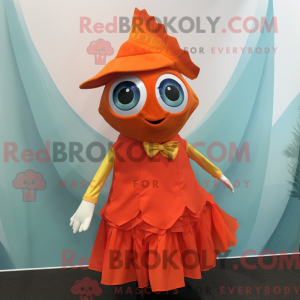 Orange tun maskot kostume...