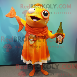 Orange tun maskot kostume...