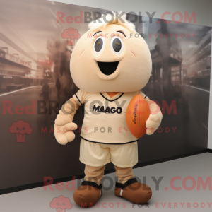 Beige Mango maskot kostume...