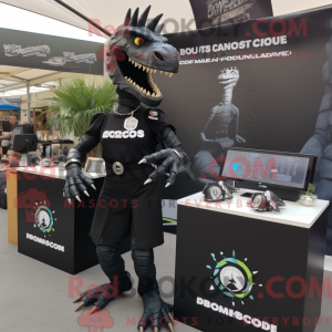 Sort Spinosaurus maskot...
